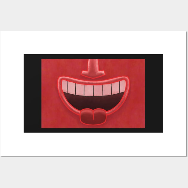 Red Cherry Tiki Smile Mask! Wall Art by ErinKantBarnard